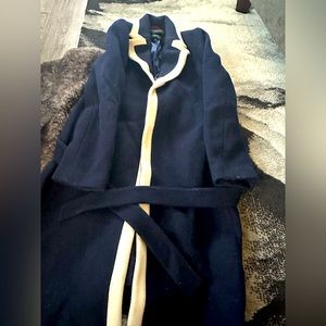 JCrew Wool coat . Navy with white . Excellent condition